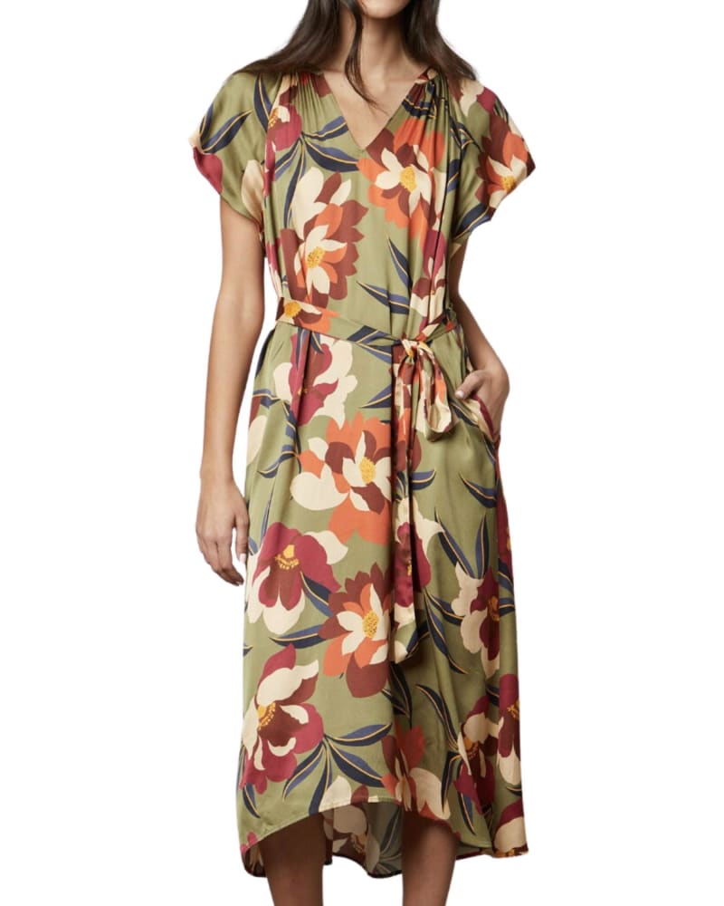 Front of a model wearing a size XL Francine Dress In Hydrangea in Hydrangea by Velvet by Graham & Spencer. | dia_product_style_image_id:344724